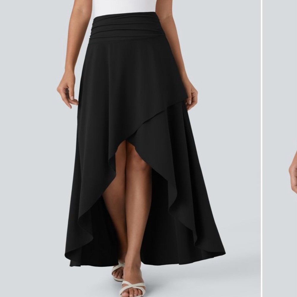 HALARA Elegant Black Maxi Skirt